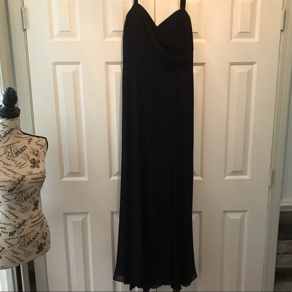 Navy blue formal Jumpsuit with chiffon overlay - Picture 5 of 8
